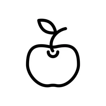 Apple fruit line icon isolated on white background. Black flat thin icon on.. Stock Illustration