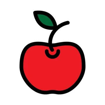 Apple fruit line icon isolated on white background. Black flat thin icon on.. Stock Illustration