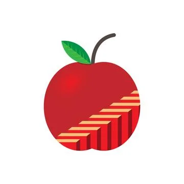 Apple Fruit Logo Design Concept Vector. Illustrazione stock