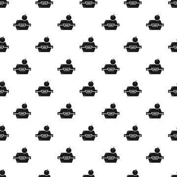 Apple fruit lunchbox pattern seamless vector Illustrazione stock