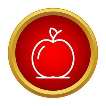 Apple fruit outline icon in red circle Stockillustratie