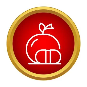 Apple fruit with pill representing natural health and medicine Stock Illustration