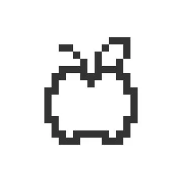 Apple fruit pixelated ui icon 스톡 일러스트