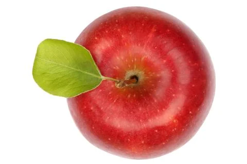 Apple fruit red top view isolated on white Stock Photos