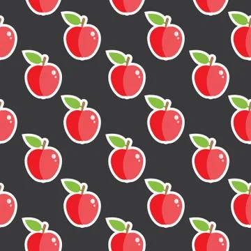Apple Fruit Seamless Food Pattern Stock Illustration