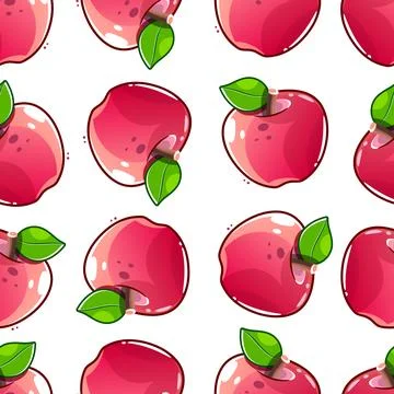 Apple fruit seamless pattern, abstract repeated background. For paper, cover, Illustrazione stock