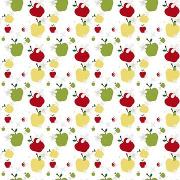 Apple fruit Seamless pattern, abstract repeated background. For paper, cove.. Stock-Illustration
