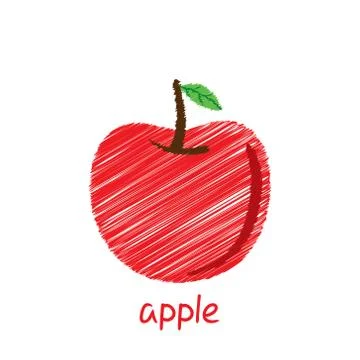 Apple fruit, sketch design vector Stock Illustration