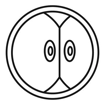 Apple fruit slice line art outline icon Stock Illustration