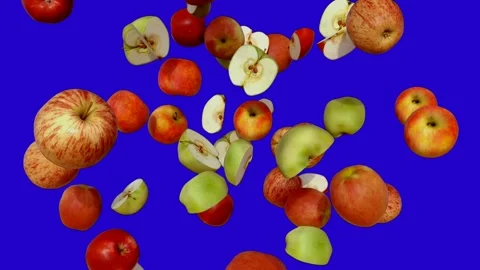 Apple Fruit Splash effects blue background stock video footage Stock-Footage 277109064