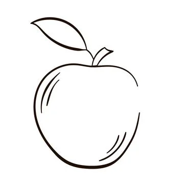 Apple fruit vector illustration.Hand drawn sketch engraving illustration. Black Stock Illustration