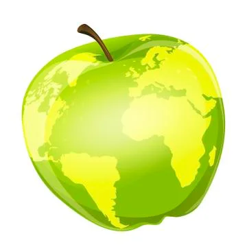 Apple globe Stock Illustration