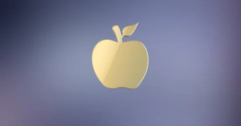 Apple Gold 3d Icon Stock Footage 67410475