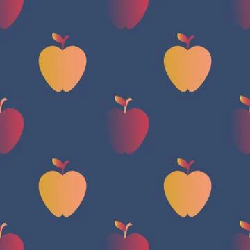 Apple gradient seamless pattern Stock Illustration