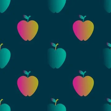 Apple gradient seamless pattern Stock Illustration