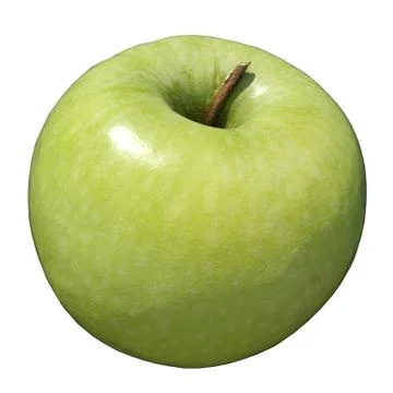 Apple Granny Smith 3d illustration isolated on the white background Stock Illustration