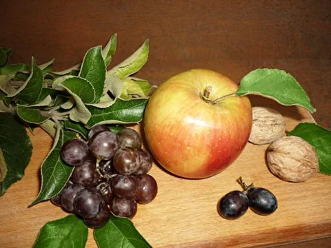 Apple grapes nuts Foto stock