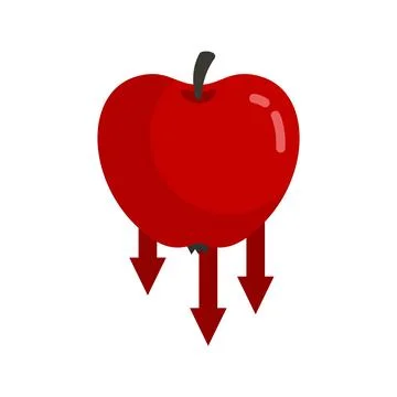 Apple gravity icon flat isolated Stock Illustration