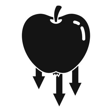 Apple gravity icon, simple style Stock Illustration