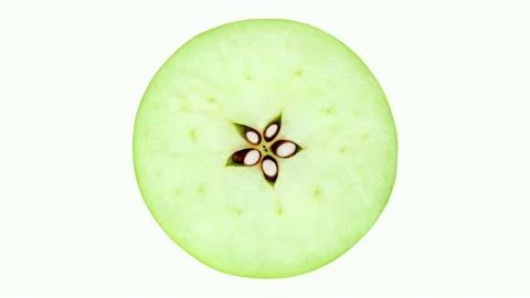 Apple green, cut middle with seeds Stock Footage 166363473