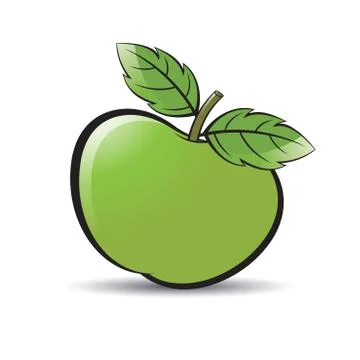 Apple in green Stock Illustration