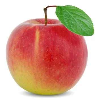 Apple with green leaf Stock Photos