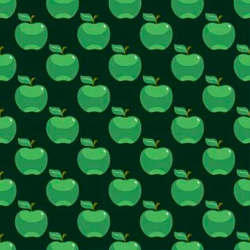 Apple green seamless pattern background Stock Illustration