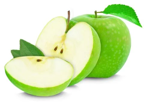 Apple green slice Stock Photos