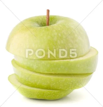 Apple green sliced Stock Photos