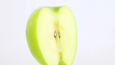 Apple half core one vertically rotate Stock-Footage 130366800