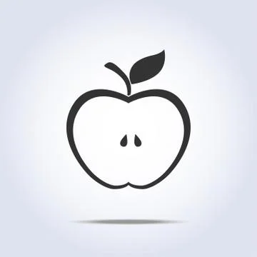 Apple half icon Stock Illustration