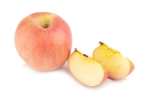 Apple half on white background Foto stock