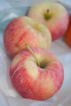 Apple halves isolated on background Foto stock