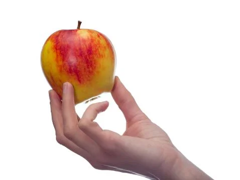 Apple hand close up Stock Photos