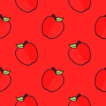 Apple hand drawn seamless pattern Stock Illustration
