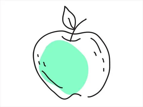 Apple in a hand-drawn style Illustrazione stock