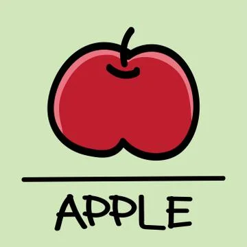 Apple hand-drawn style,Vector illustration. Stock Illustration