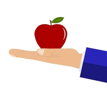 Apple on hand Stock Illustration