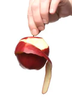 Apple on hand Stock Photos