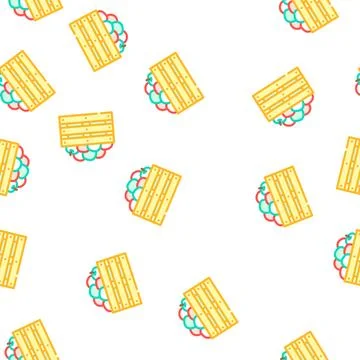 Apple harvest vector seamless pattern Stock Illustration