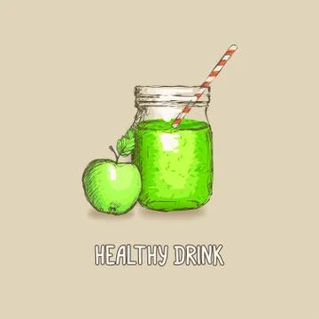 Apple healthy drink Stock-Illustration