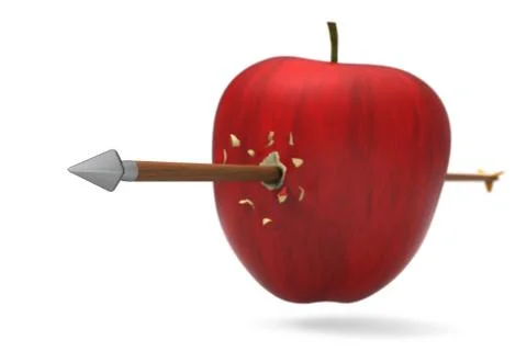 Apple hit by arrow Stock Illustration