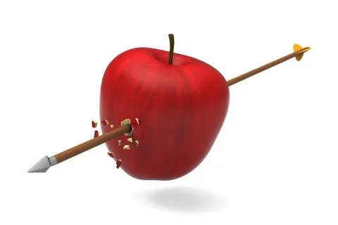 Apple hit by arrow Stock Illustration