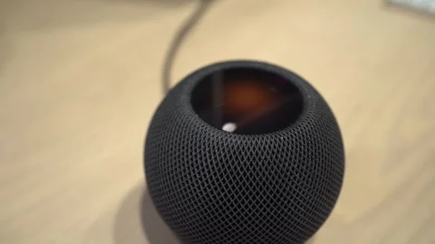 Apple HomePode mini closeup Stock Footage 244320675
