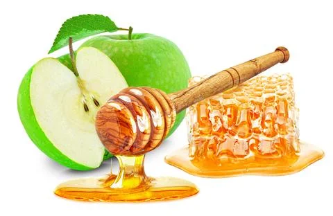 Apple with honey Stock Photos