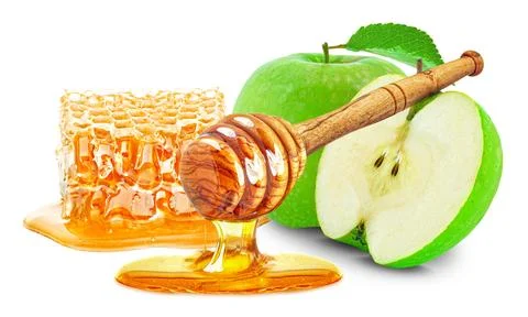 Apple with honey Stock Photos