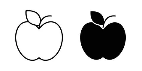 Apple icon in black and white. vector icon pack for websites Stock Illustration
