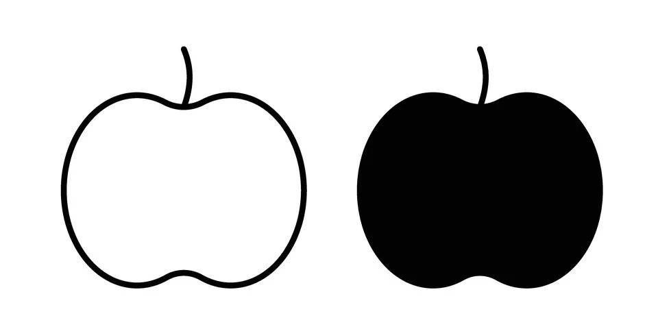 Apple icon black vector isolated on white Stock Illustration