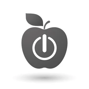 Apple icon with an off button Illustrazione stock