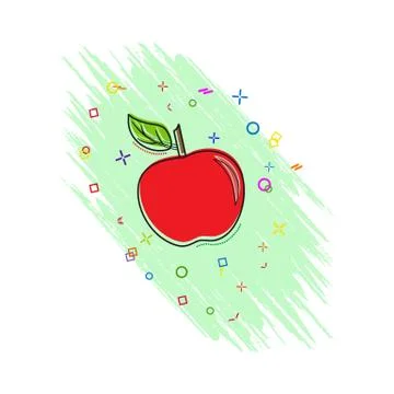 Apple icon. Comic book style icon with splash effect. flat style Stock Illustration